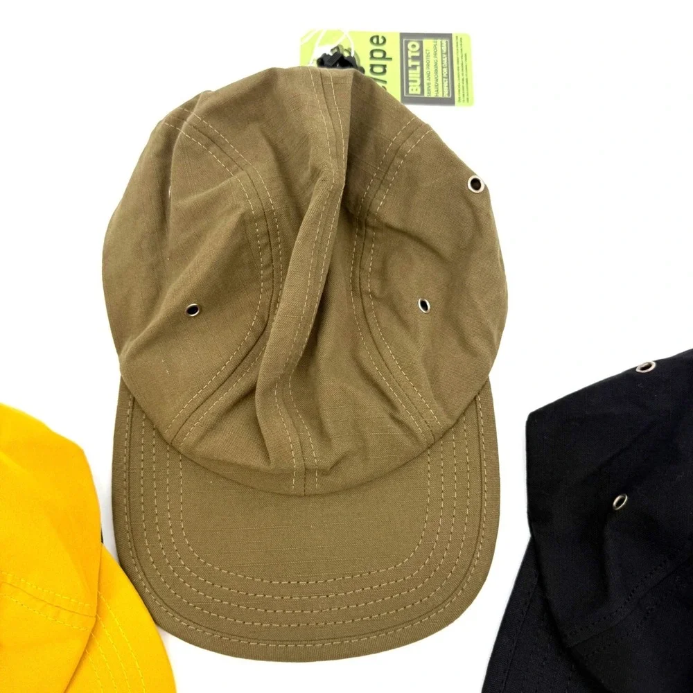 Clape Mens 5 Panel Camp Hat Bundle Ripstop Cotton Adjustable Quick Dry Running
